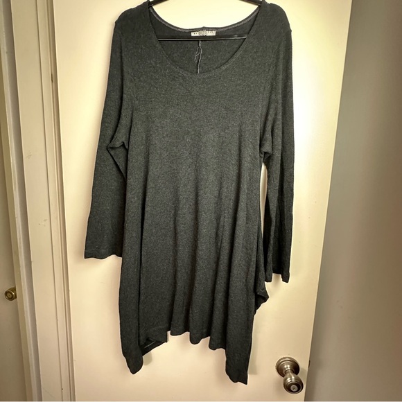 bryn Walker Gray Soft 90% Viscose Waterfall Lagenlook Oversized Tunic Top Size L - Picture 3 of 12